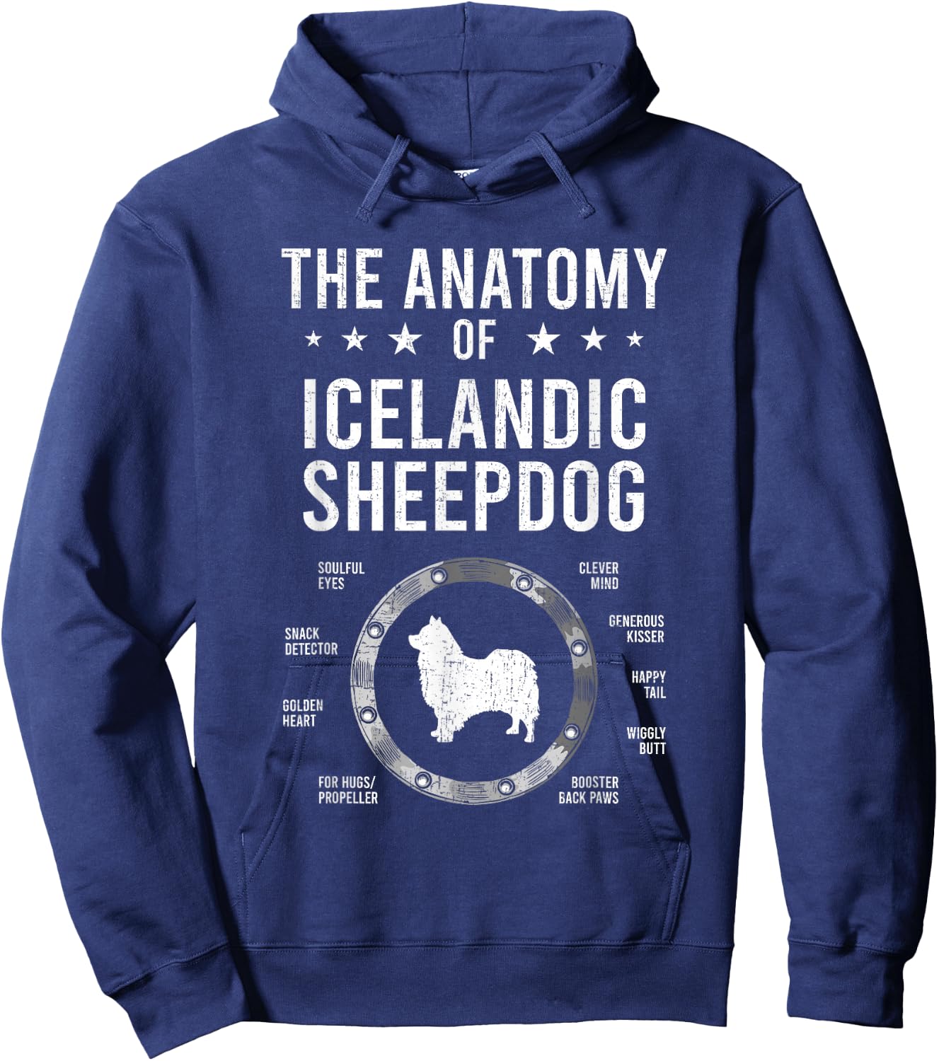 Anatomy of Icelandic Sheepdog Dog Lover Hoodie - Hoodie | Navy