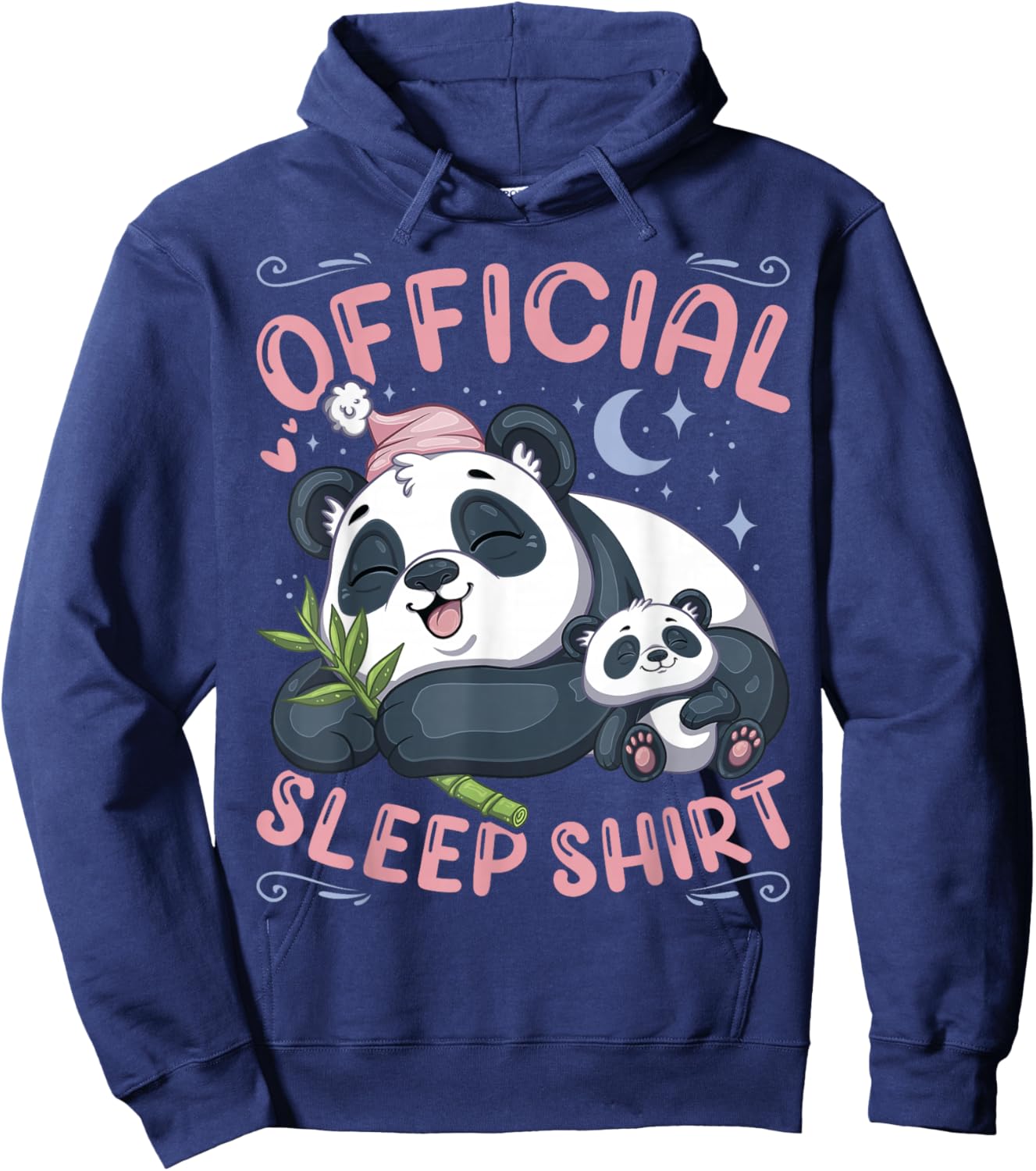 Official Sleep Shirt, Panda Bear with Puppy Hoodie - Hoodie | Navy