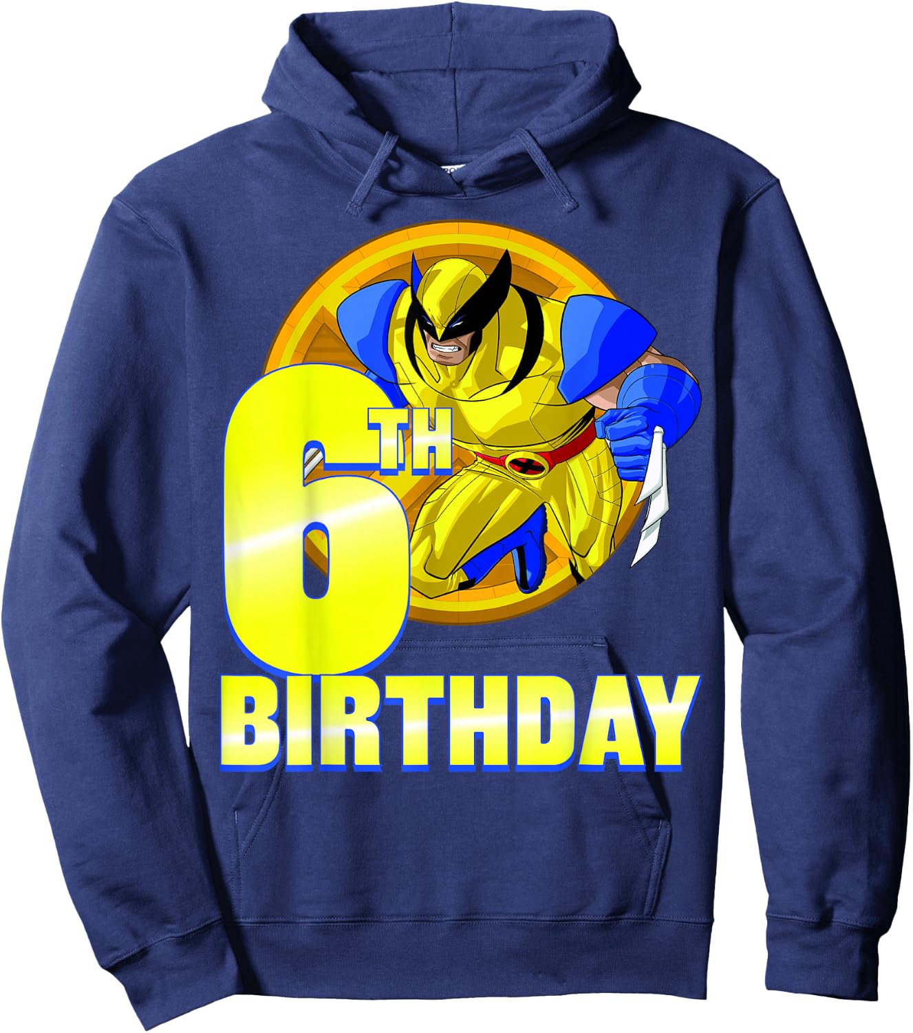 Marvel X-Men Wolverine 6th Birthday Badge Hoodie - Hoodie | Navy