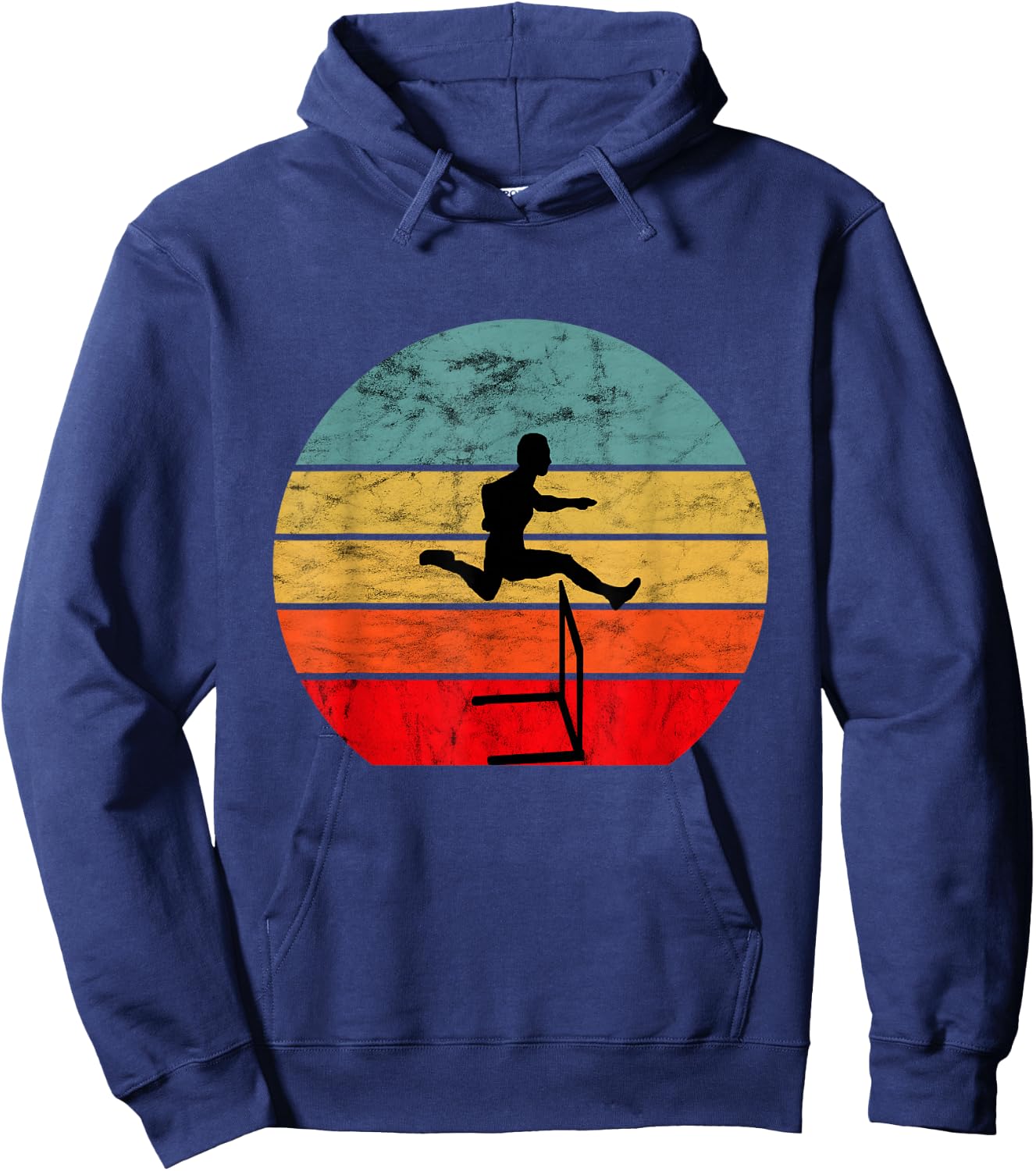 Hurdle Runner Retro Vintage Sunset Hurdle Run Hoodie - Hoodie | Navy
