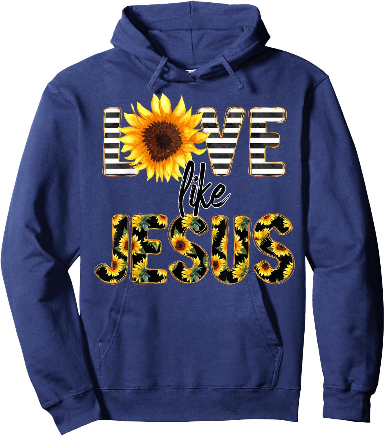 Sunflower Love Like Jesus Hoodie - Hoodie | Navy