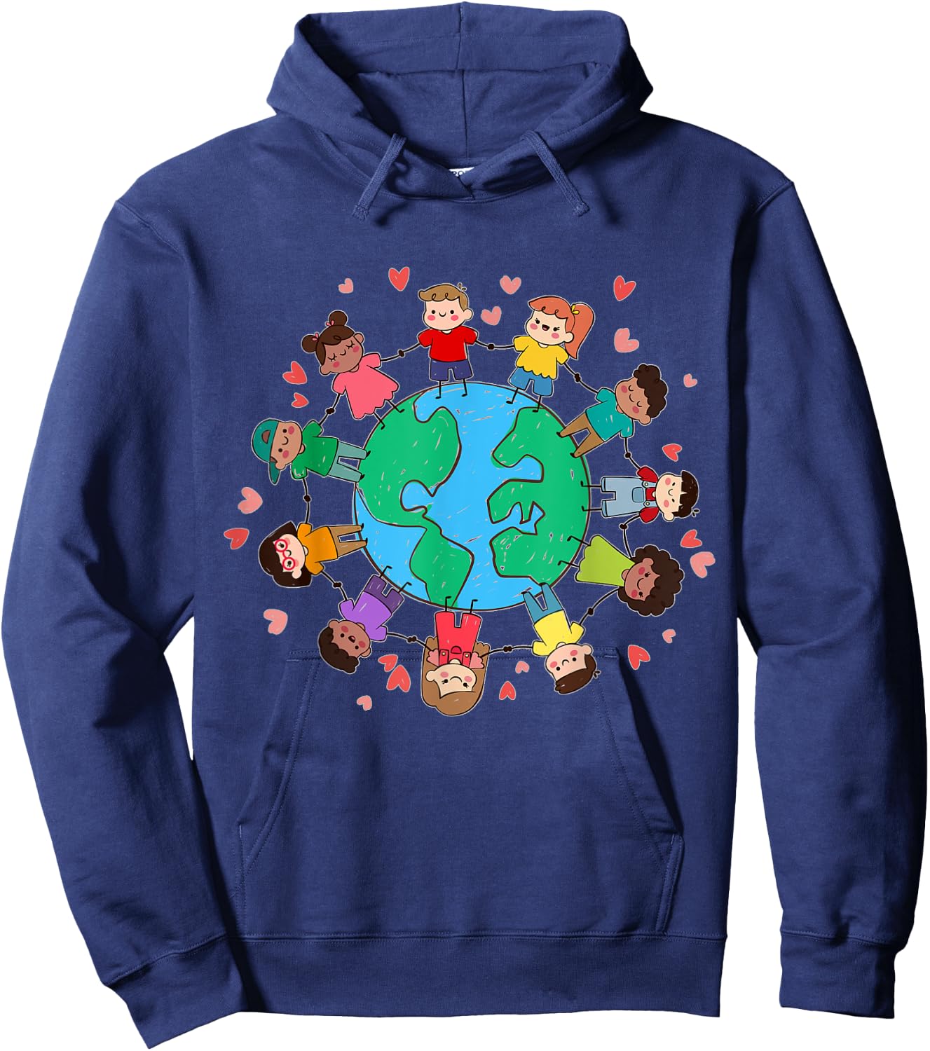 Happy Earth Day Children Around the World Hoodie - Hoodie | Navy