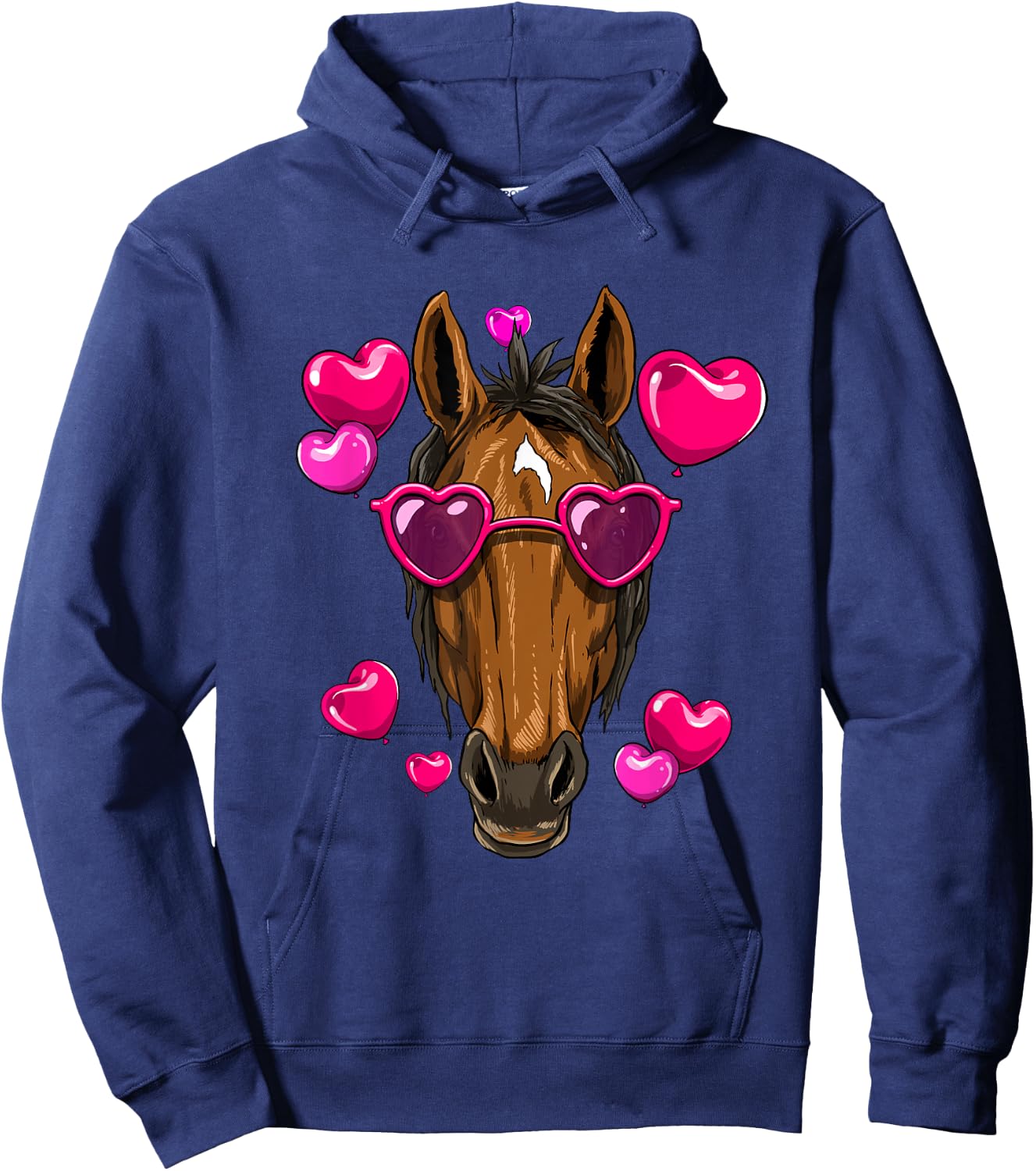 Valentines Day Horse Funny Horse Lover Hoodie - Hoodie | Navy