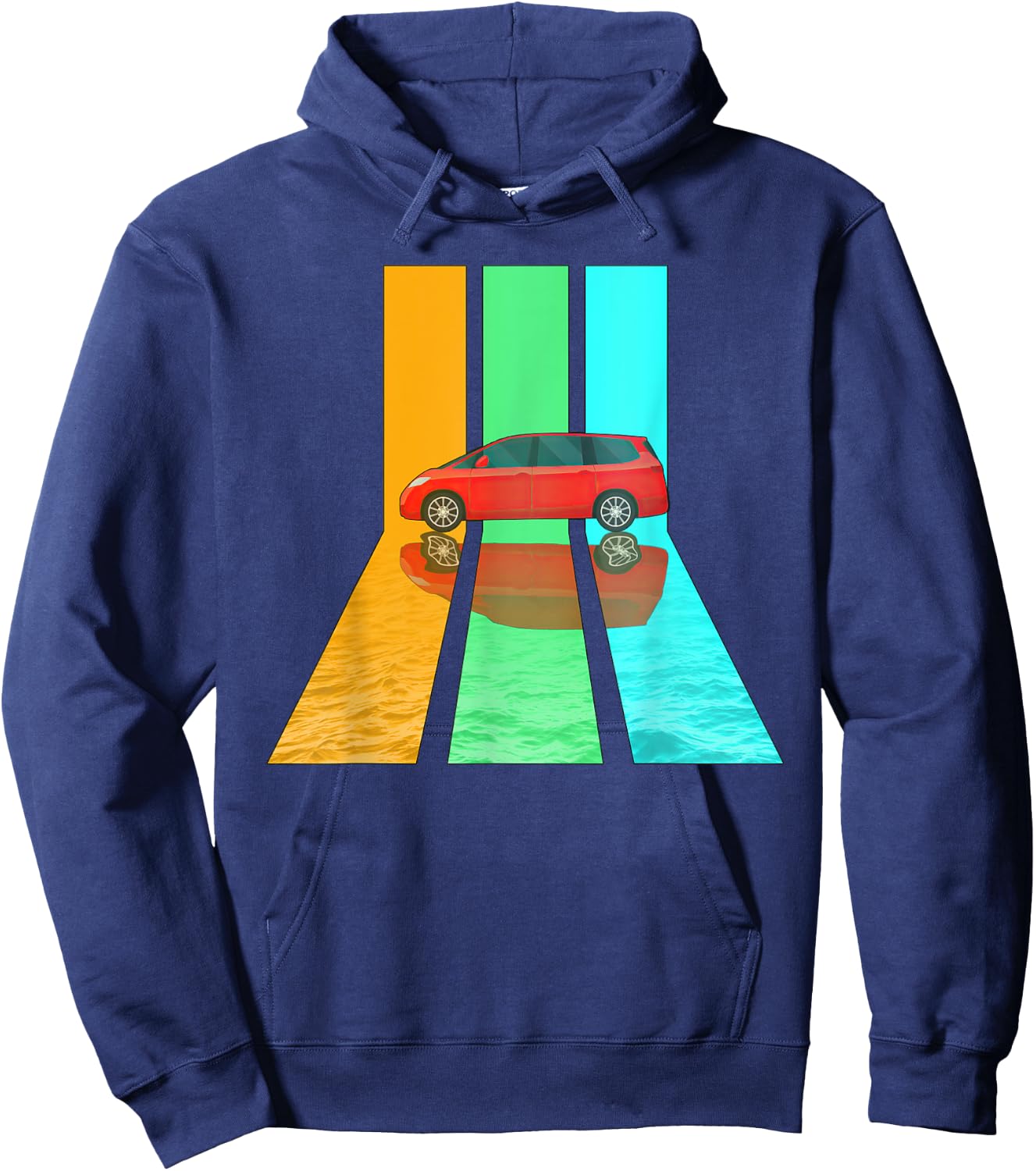 Retro 80s Vintage Style Minivan Hoodie - Hoodie | Navy