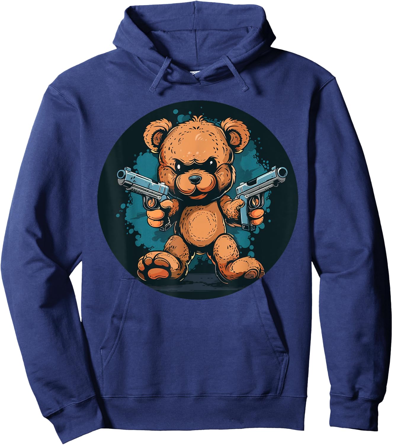 Funny akimbo Bear for Teddy and guns Lovers Hoodie - Hoodie | Navy
