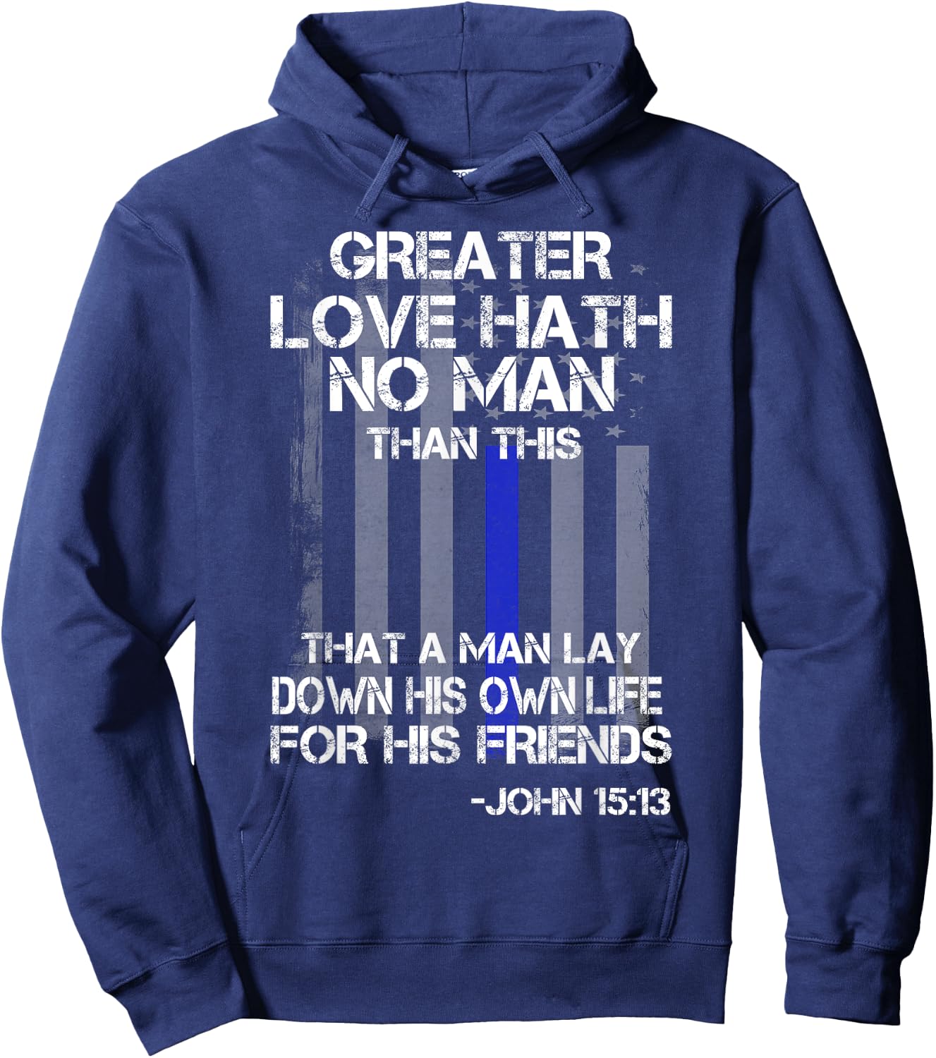 Christian Police Officer Bible Quote Shirt Hoodie - Hoodie | Navy