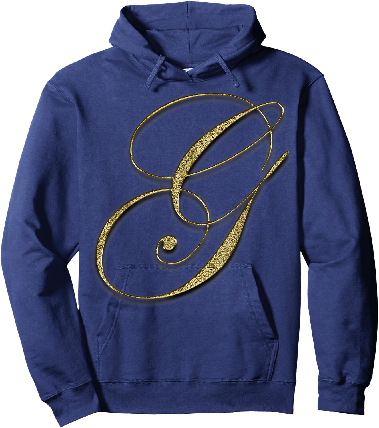 Monogram Initial Letter G Gold Hoodie - Hoodie | Navy