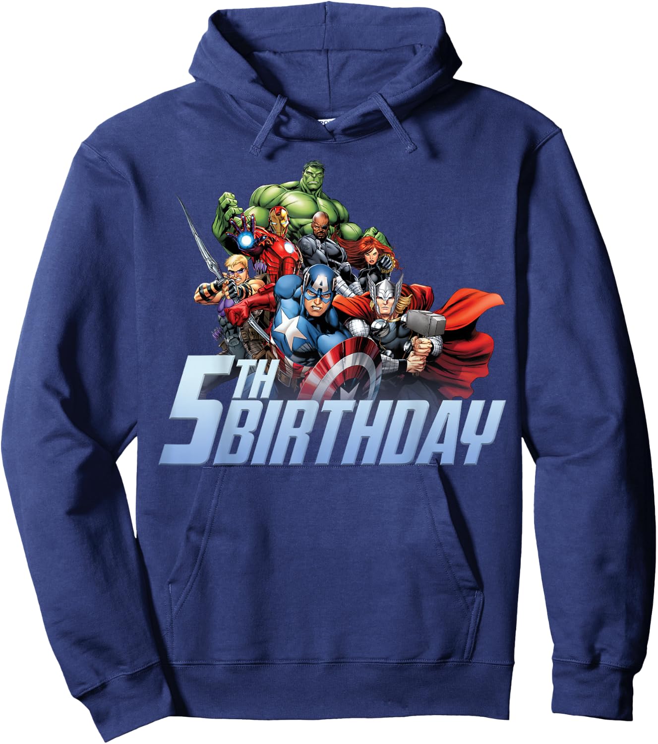 Marvel Avengers Action Shot 5th Birthday Hoodie - Hoodie | Navy