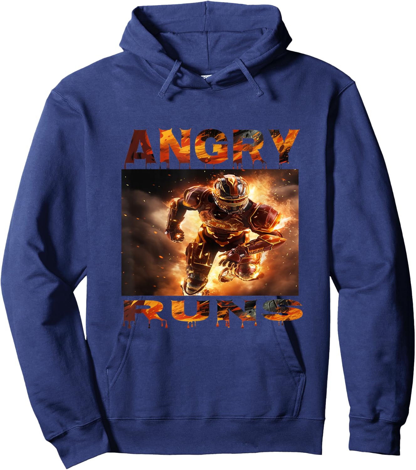 Angry Runs Good Morning Football Graphic Hoodie - Hoodie | Navy