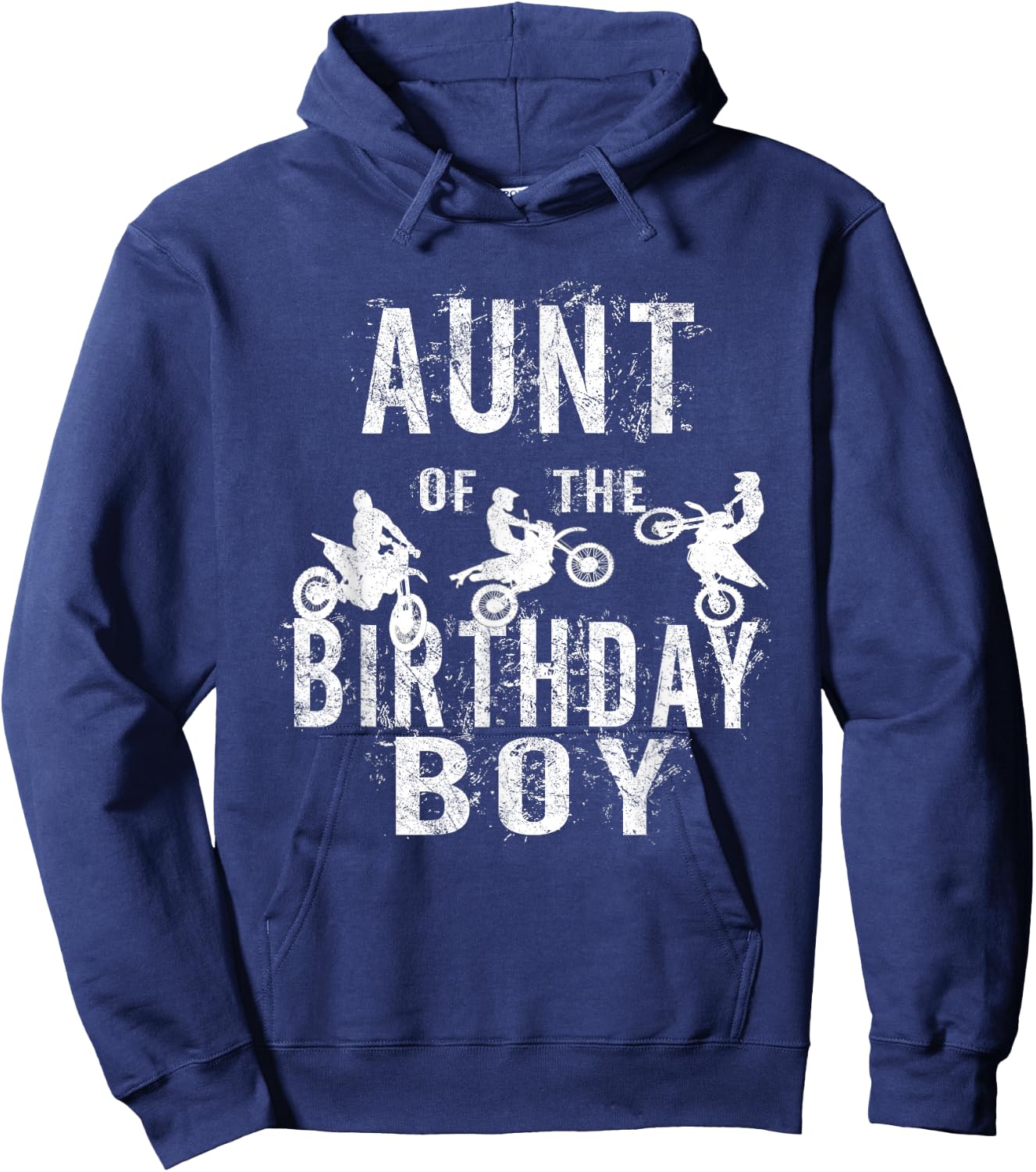 Aunt Of The Birthday Boy Dirt Bike B-day Party Hoodie - Hoodie | Navy