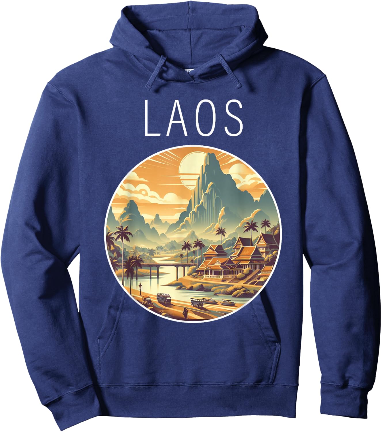 Laos scenery Art Deco Hoodie - Hoodie | Navy