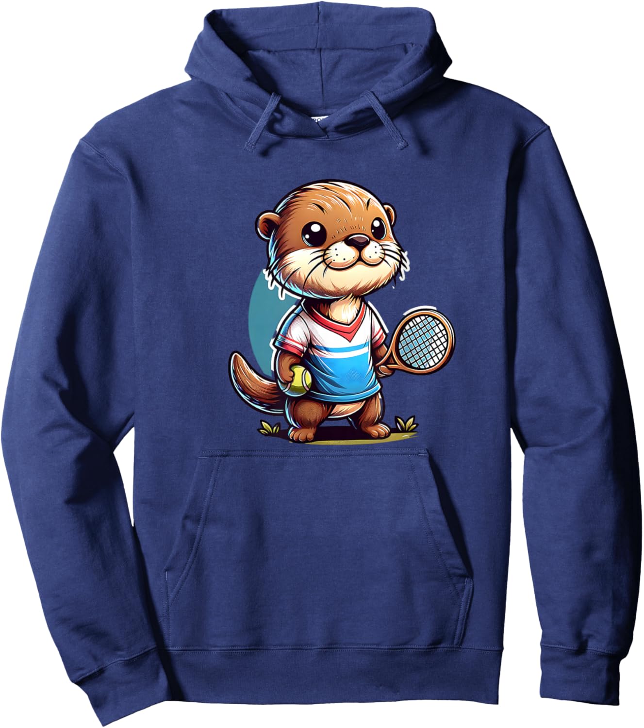 Otter Playing Tennis Tenniscourt Hoodie - Hoodie | Navy