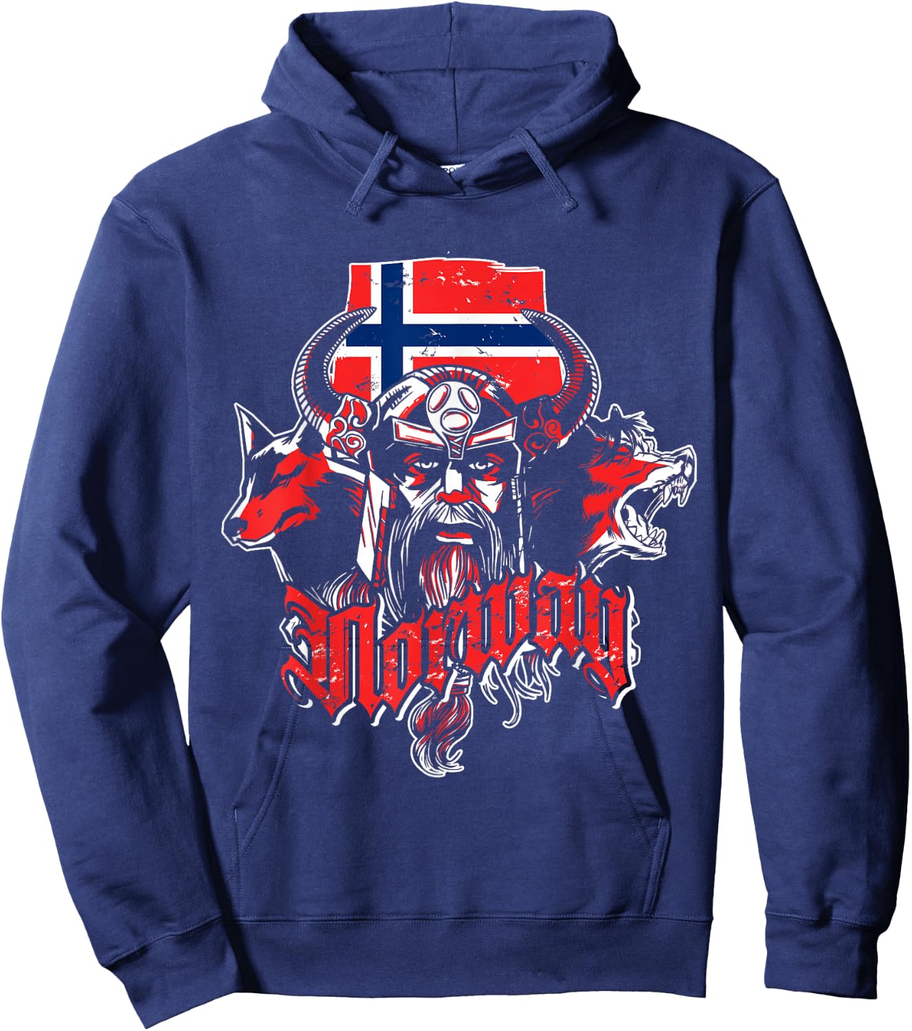 Viking Wolf Gift Oslo Norway Hoodie - Hoodie | Navy