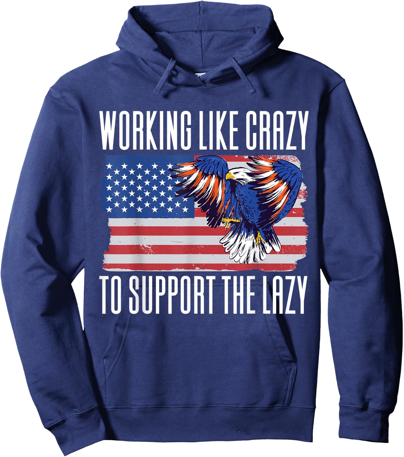 Working Like Crazy To Support The Lazy Hoodie - Hoodie | Navy