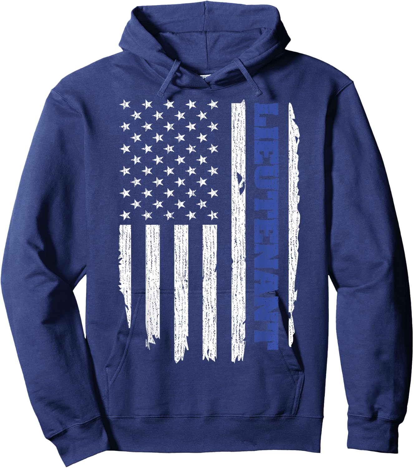Police Lieutenant American Flag USA Thin Blue Hoodie - Hoodie | Navy