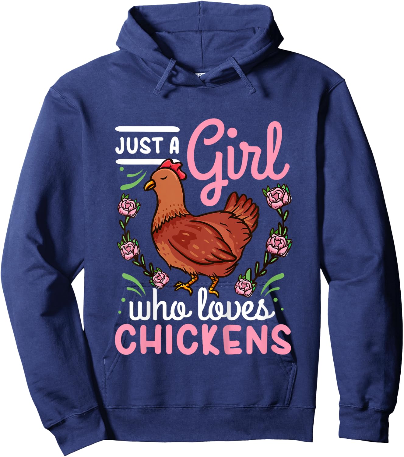 Chicken Lover Just a Girl Who Loves Chickens Hoodie - Hoodie | Navy