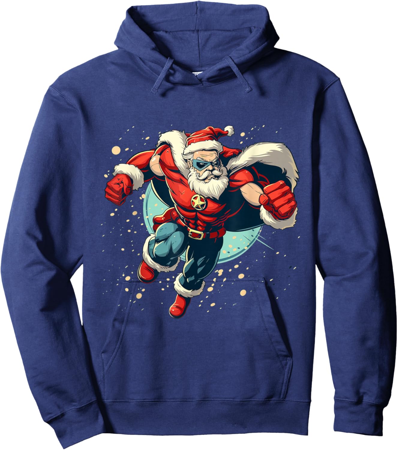 Great Superhero Santa for funny Festive Season Hoodie - Hoodie | Navy