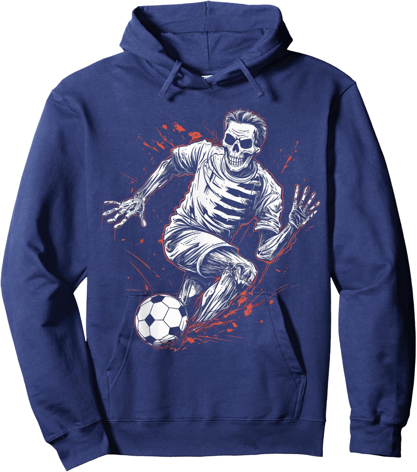 Soccer Skeleton Soccer Player Halloween Spooky Hoodie - Hoodie | Navy