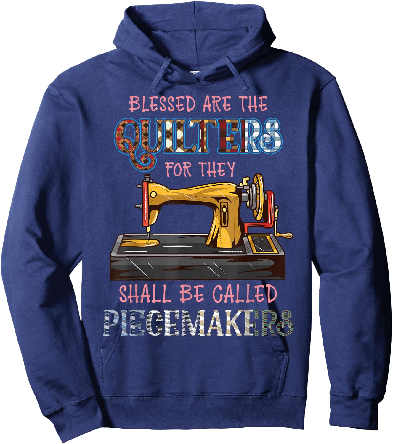 Blessed Are The Quilters - Funny Cute Quilting Hoodie - Hoodie | Navy