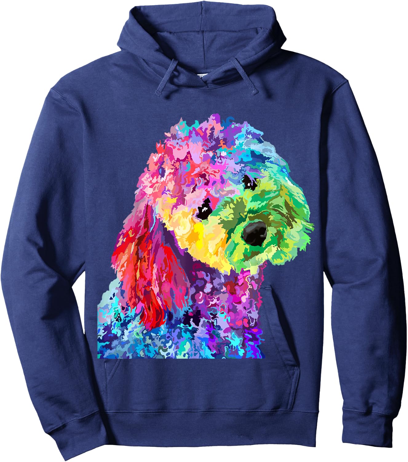 Dog Lover Gifts Colorful Cool Poodle Small Hoodie - Hoodie | Navy