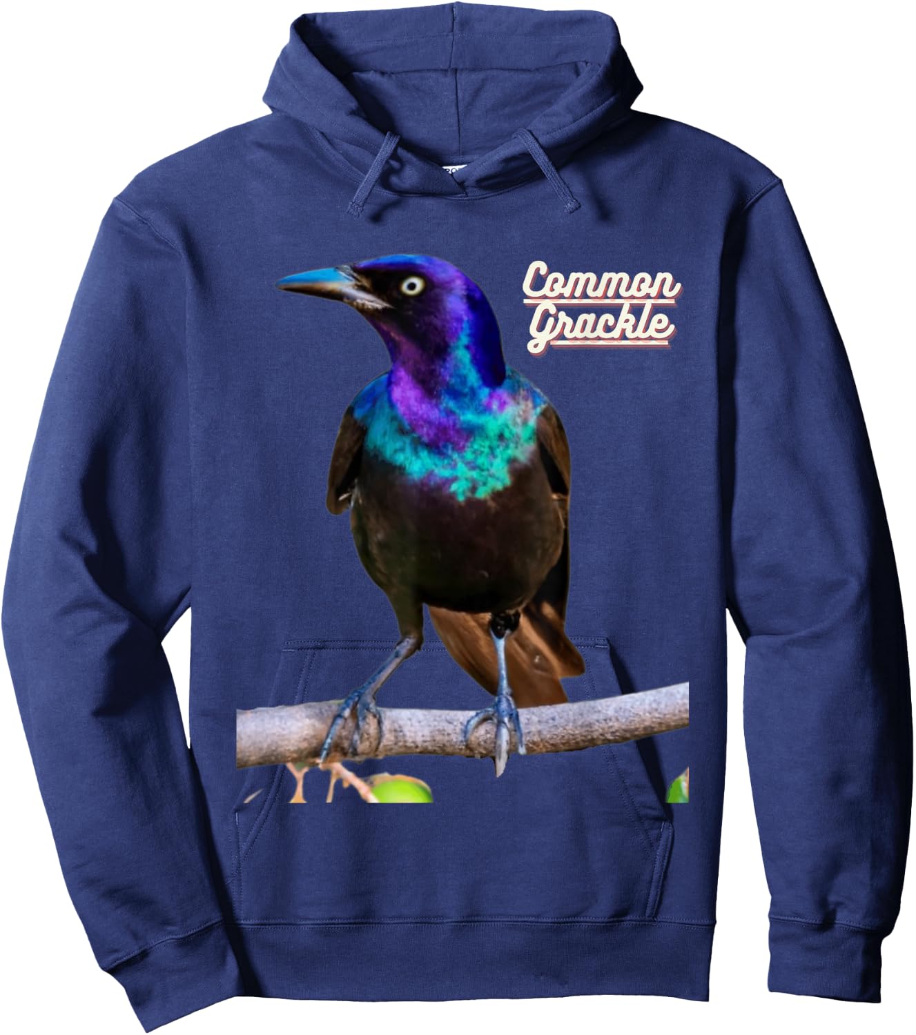 Common Grackle Bird Watchers Bird Lovers Hoodie - Hoodie | Navy