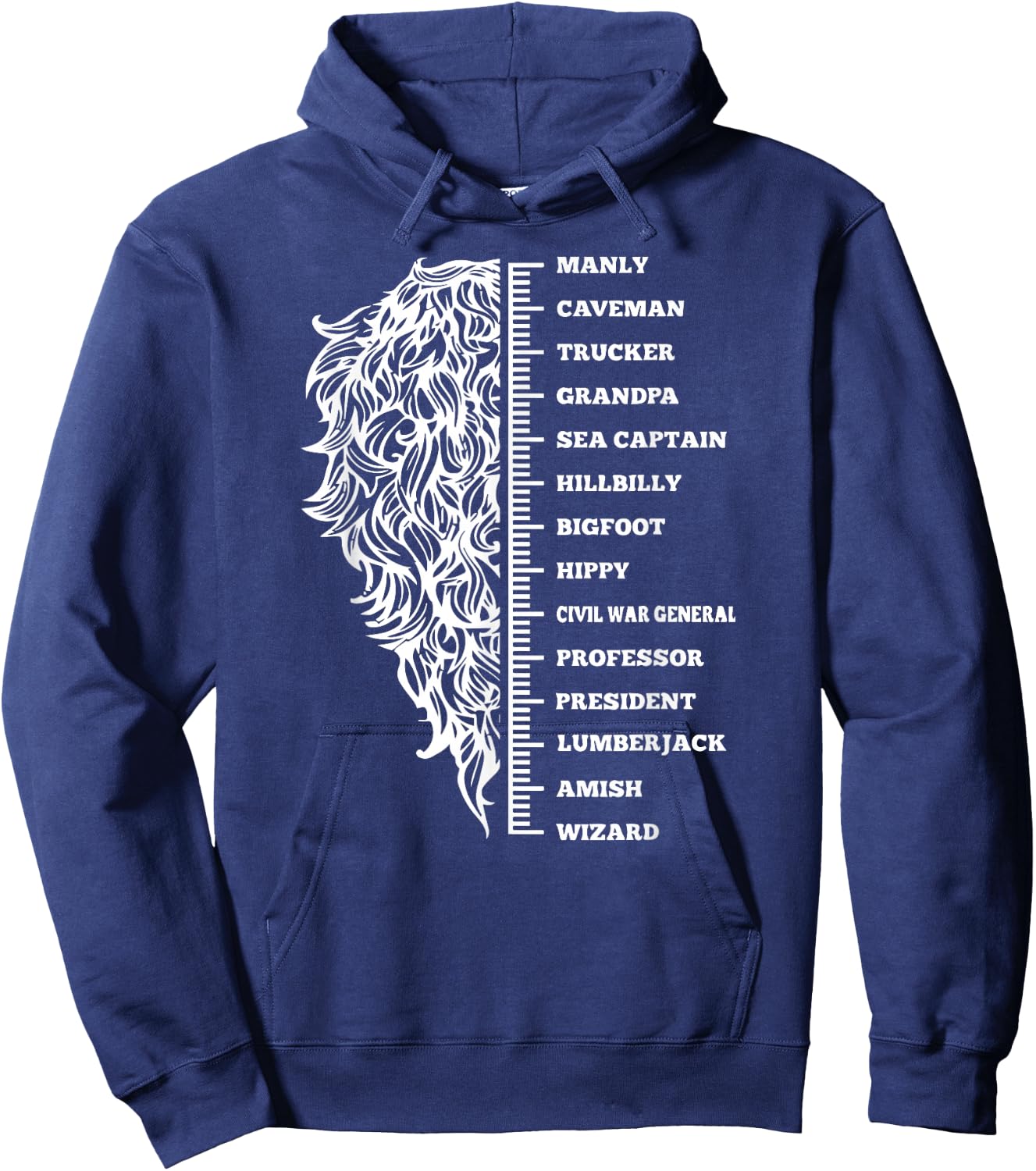 Beard length grow and growth table fun Hoodie - Hoodie | Navy