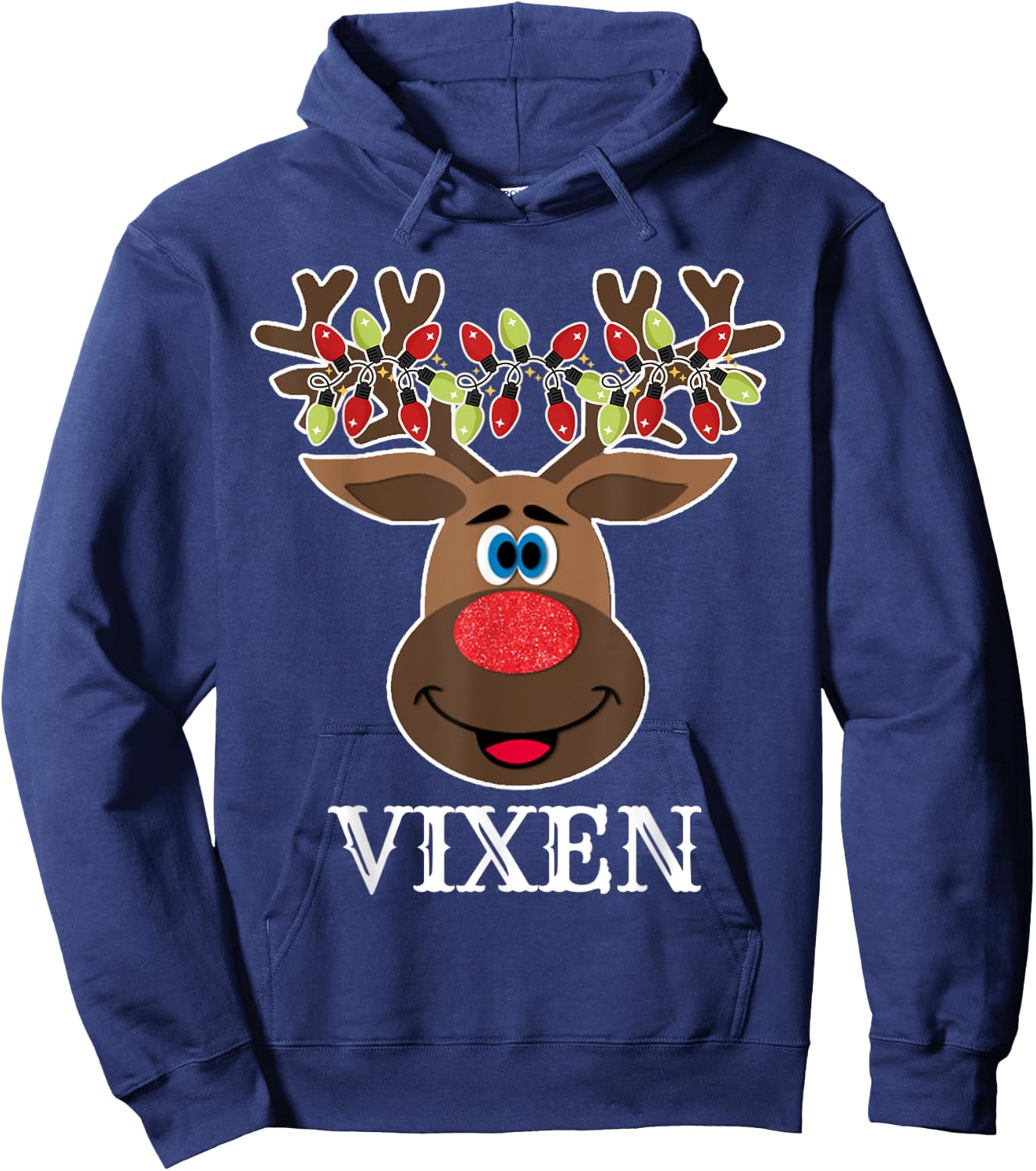 Santa Reindeer Vixen Xmas Group Costume Hoodie - Hoodie | Navy