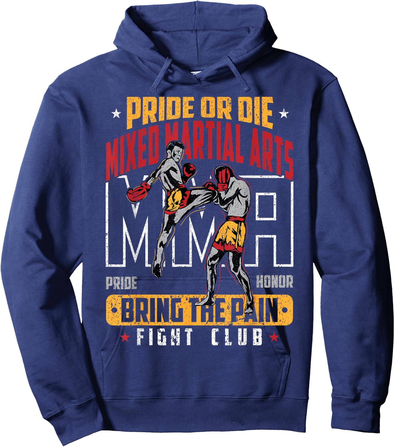 Pride or Die MMA Bring the Pain Fight Club Hoodie - Hoodie | Navy