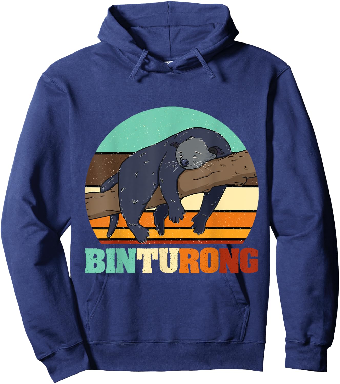 Vintage Binturong Animal Lover Sunset Hoodie - Hoodie | Navy