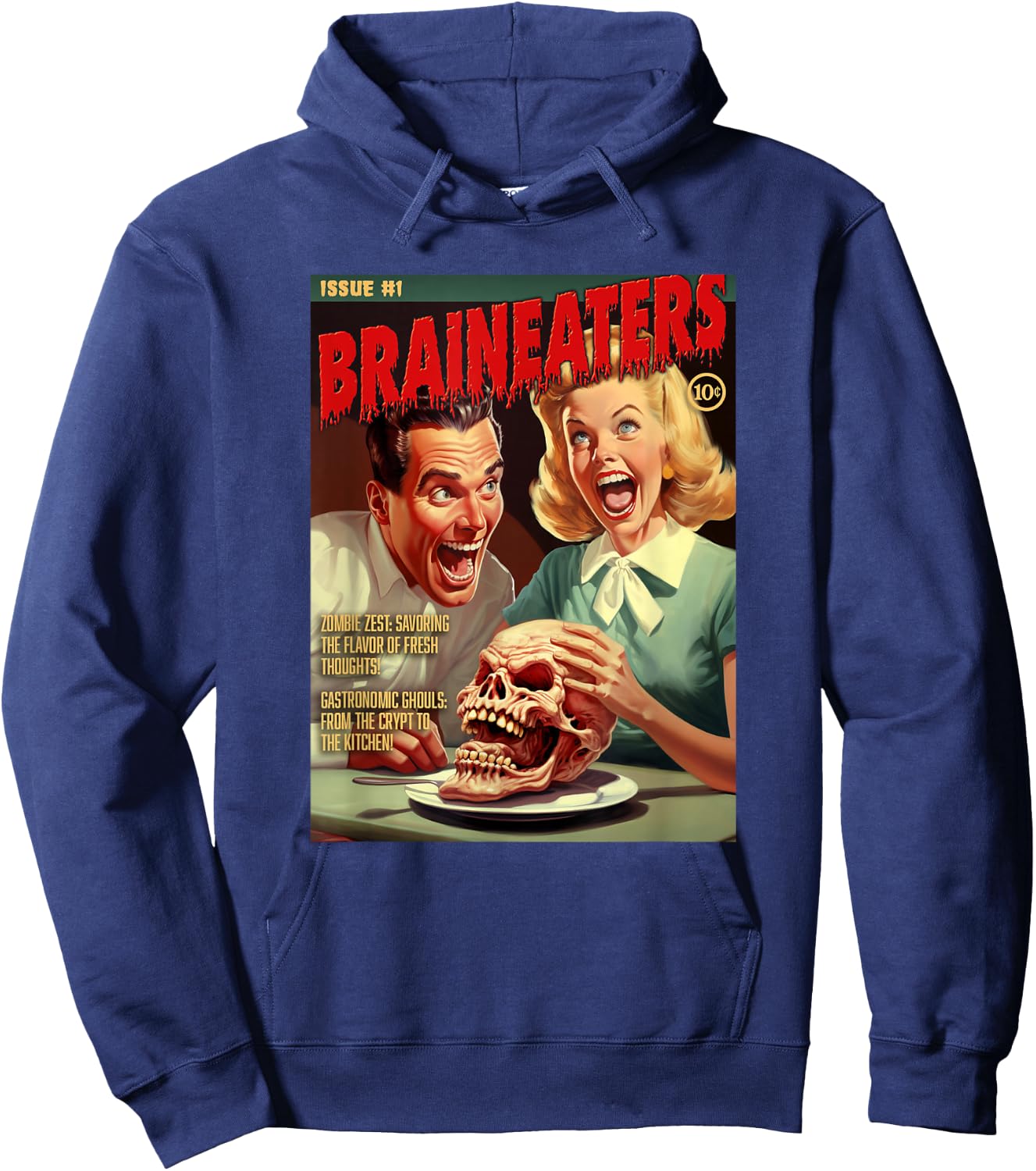 Brain Eaters 1950s horror comic cover Hoodie - Hoodie | Navy