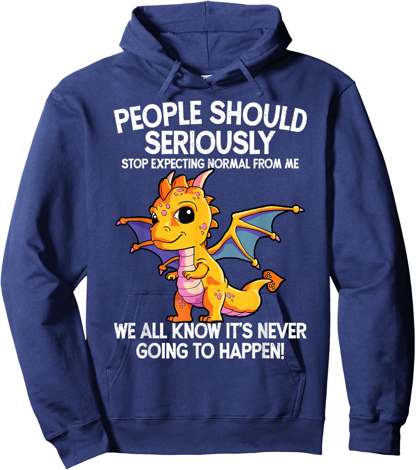 Cute dragon and girls Hoodie - Hoodie | Navy