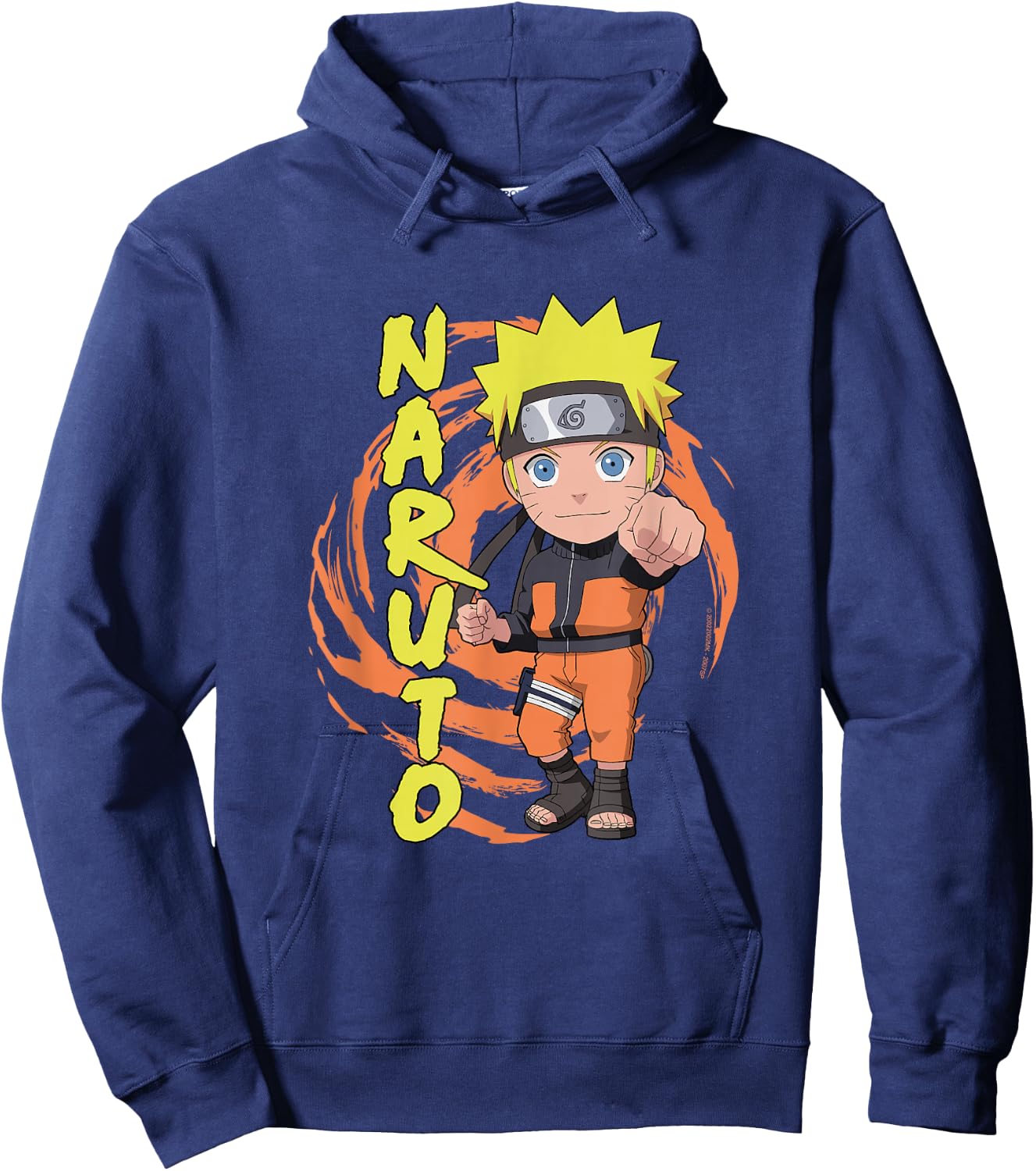 Naruto Shippuden Naruto Chibi Fist Swirl Anime Hoodie - Hoodie | Navy
