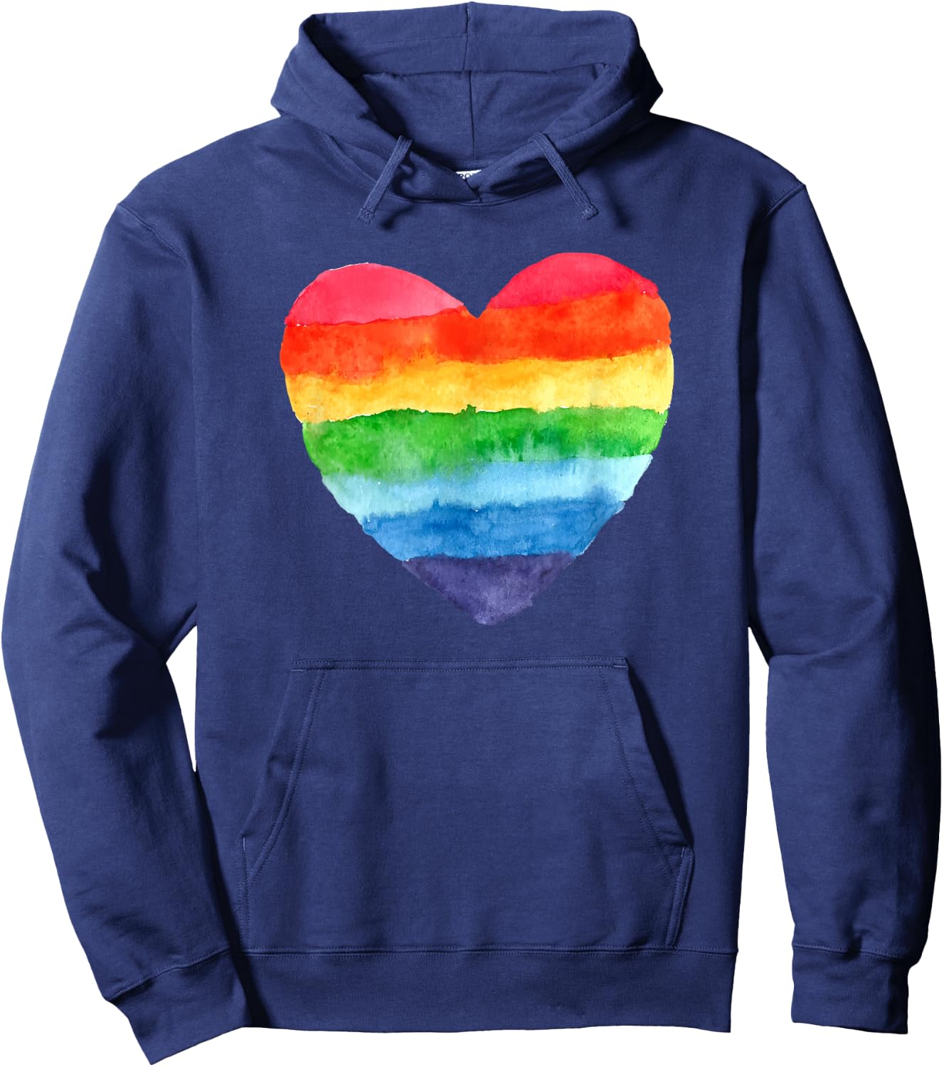 Heart Rainbow Watercolor Cute Hoodie - Hoodie | Navy