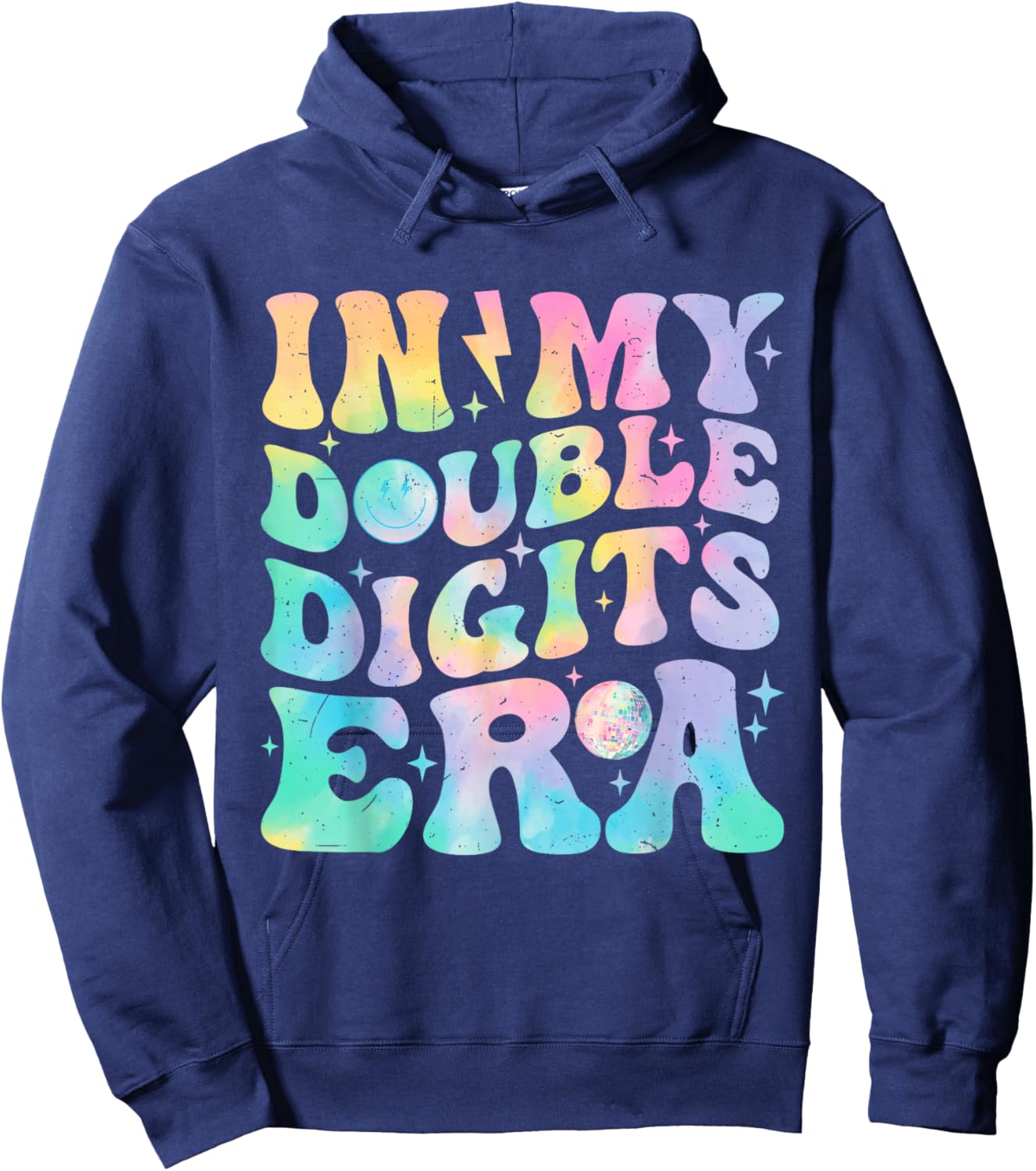 in My Double Digits Era Birthday Tie Dye Girls Hoodie - Hoodie | Navy