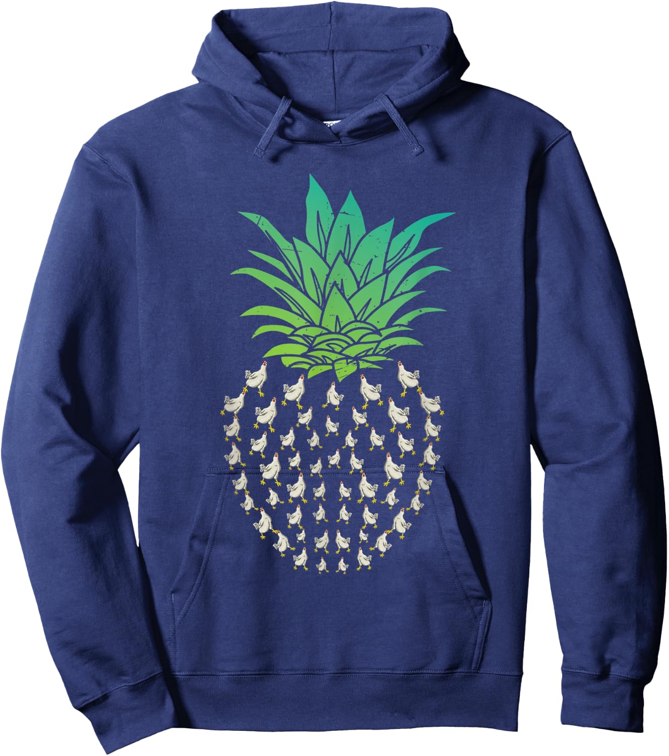 Farm Animal Bird Hen Pineapple Chicken Hoodie - Hoodie | Navy