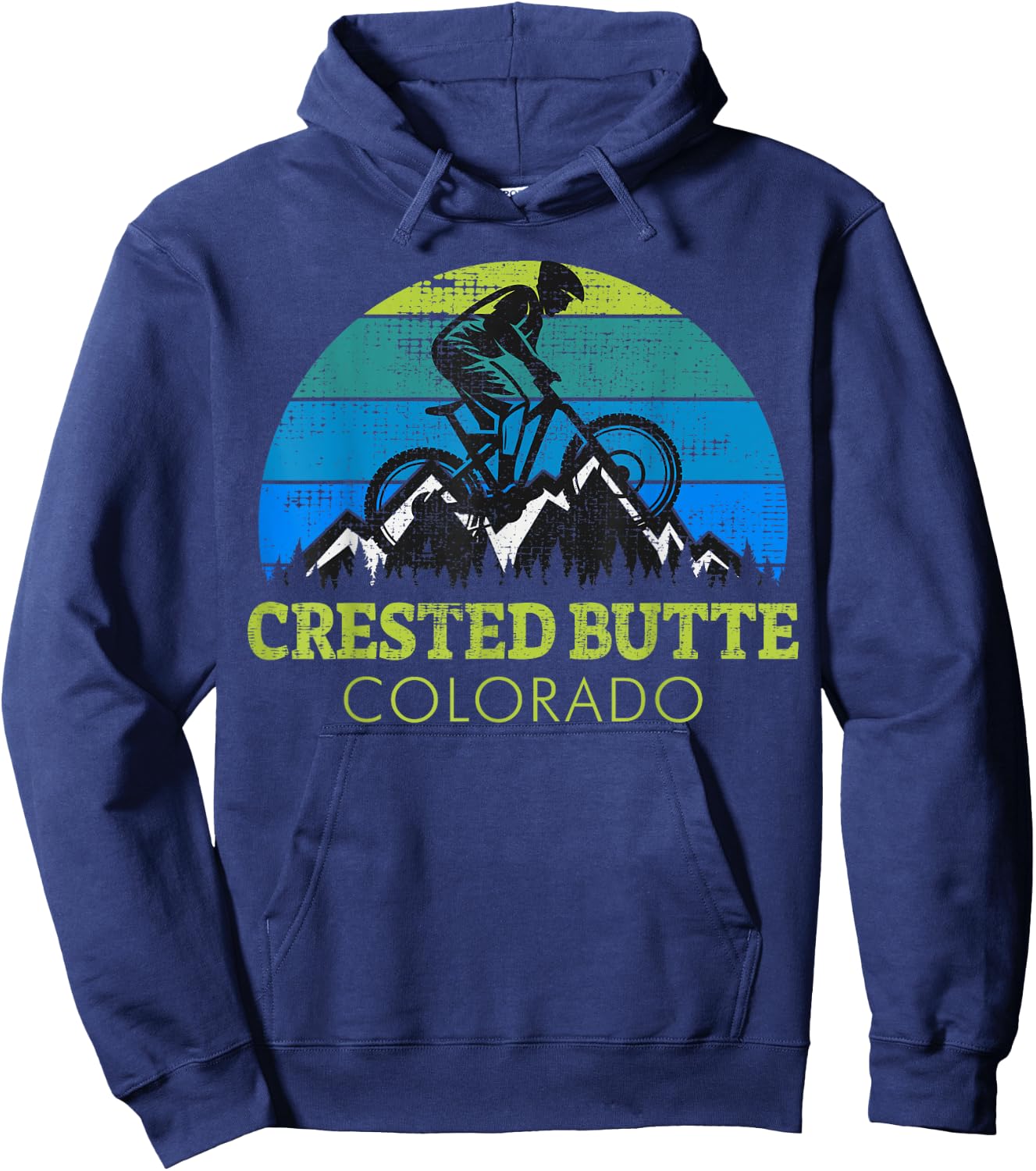 Crested Butte Colorado Mountain Biking Hoodie - Hoodie | Navy