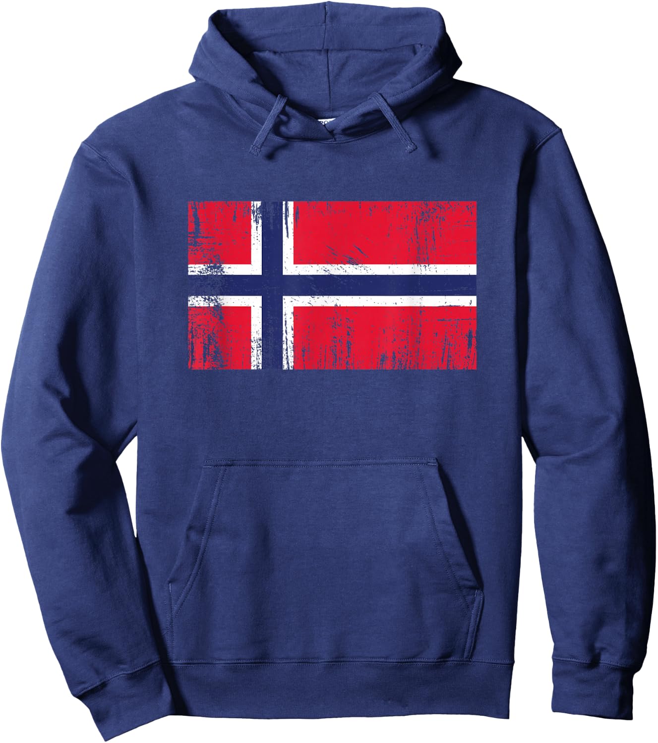 Vintage Banner Fan Norway Flag Retro Art Hoodie - Hoodie | Navy