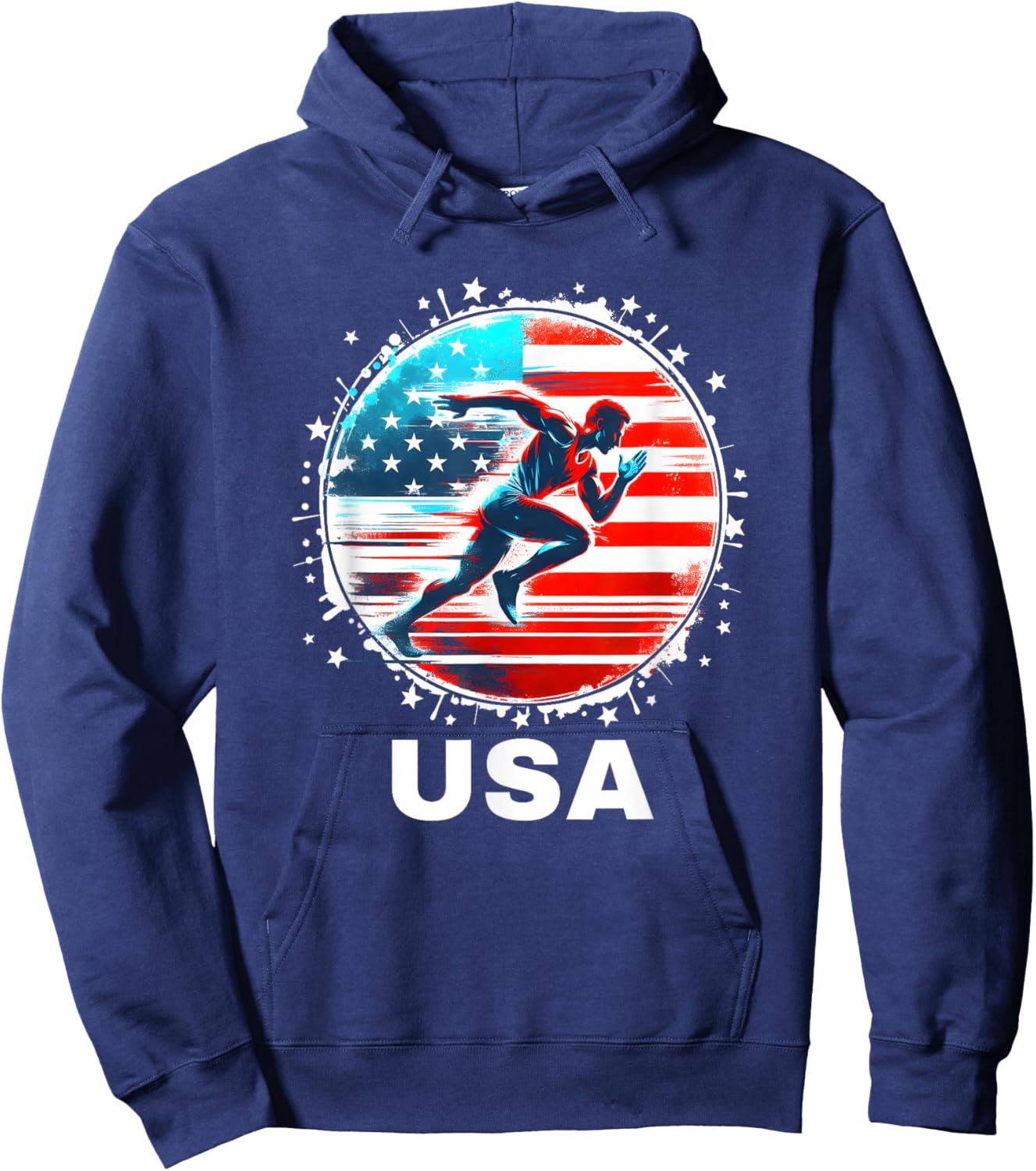 Track and Field USA Go USA USA Flag Track Field Hoodie - Hoodie | Navy