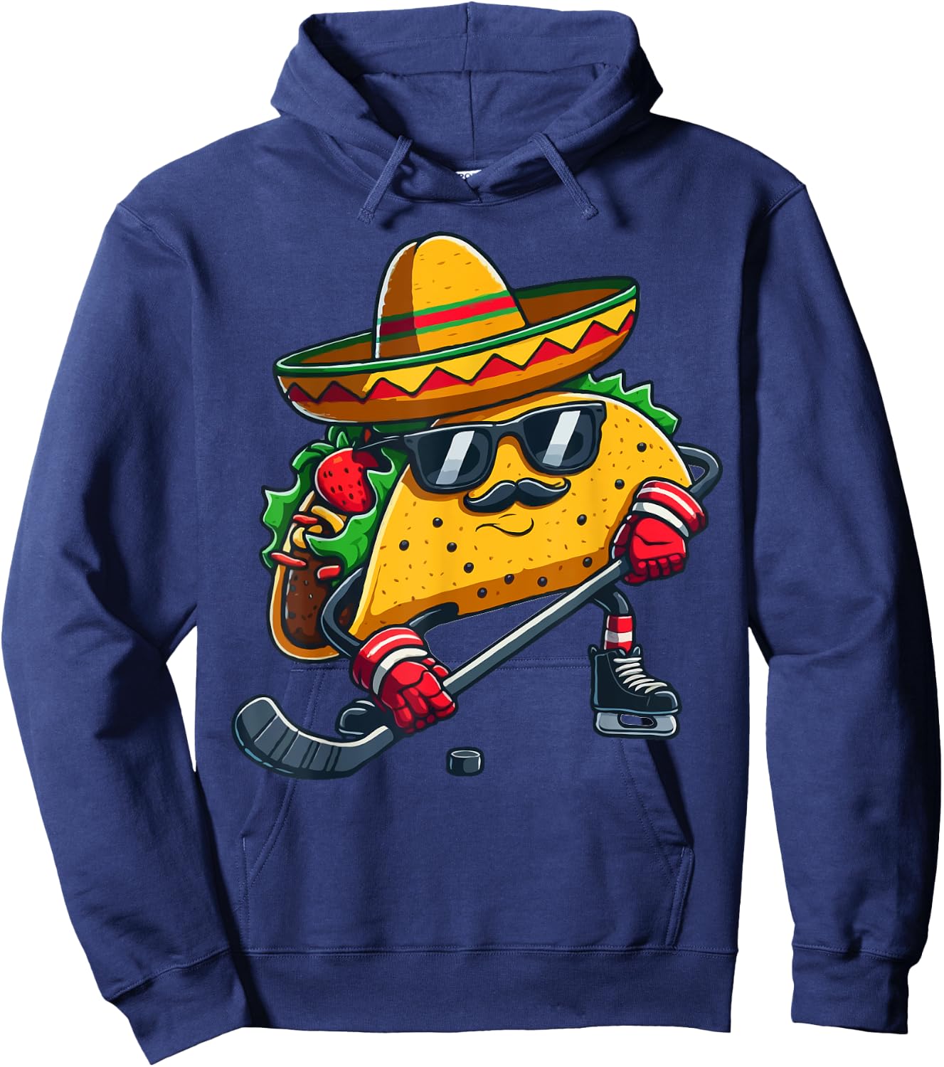 Taco Ice hockey player Funny Cinco De Mayo Hoodie - Hoodie | Navy