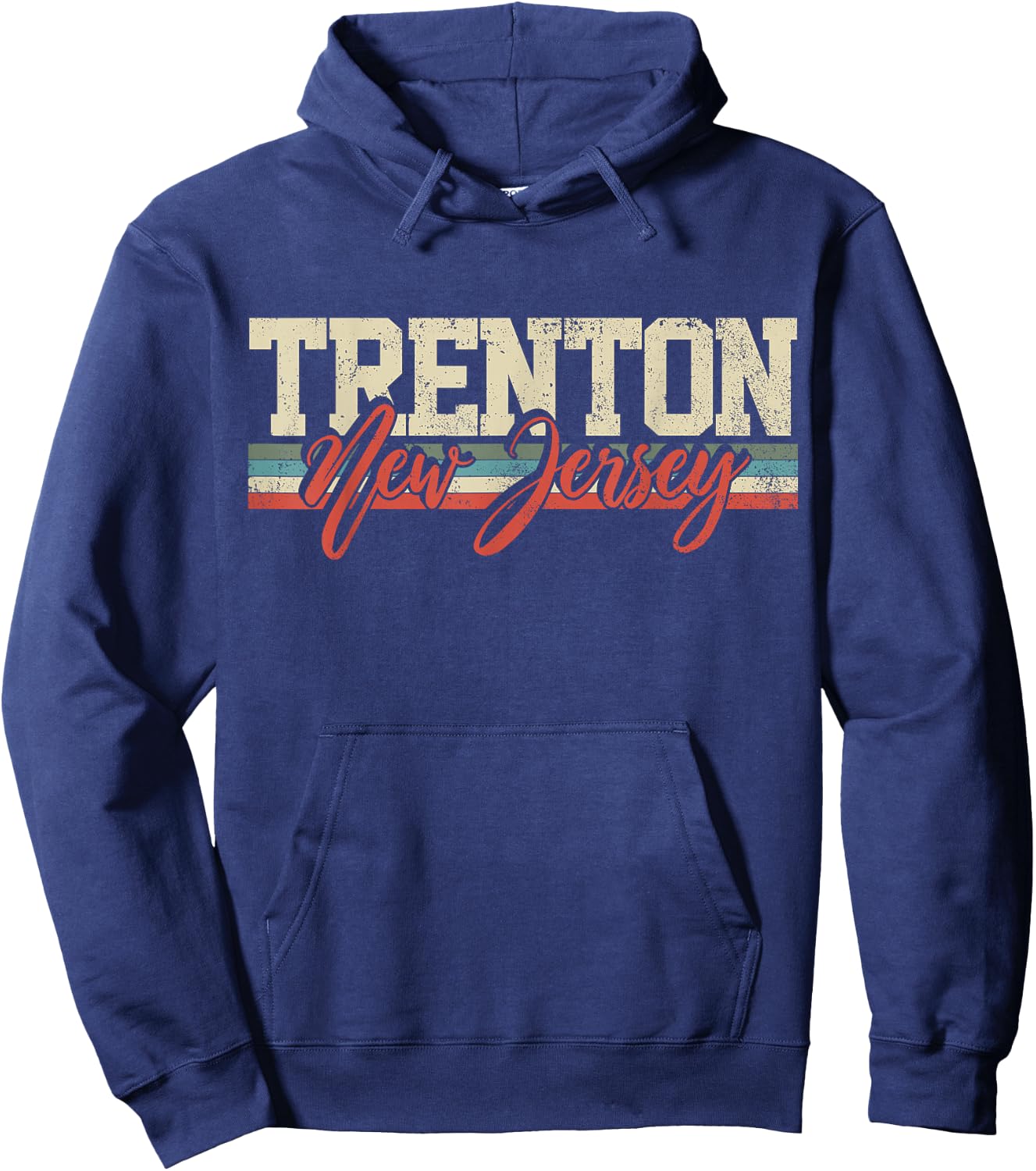 Trenton New Jersey Retro Vintage Hoodie - Hoodie | Navy