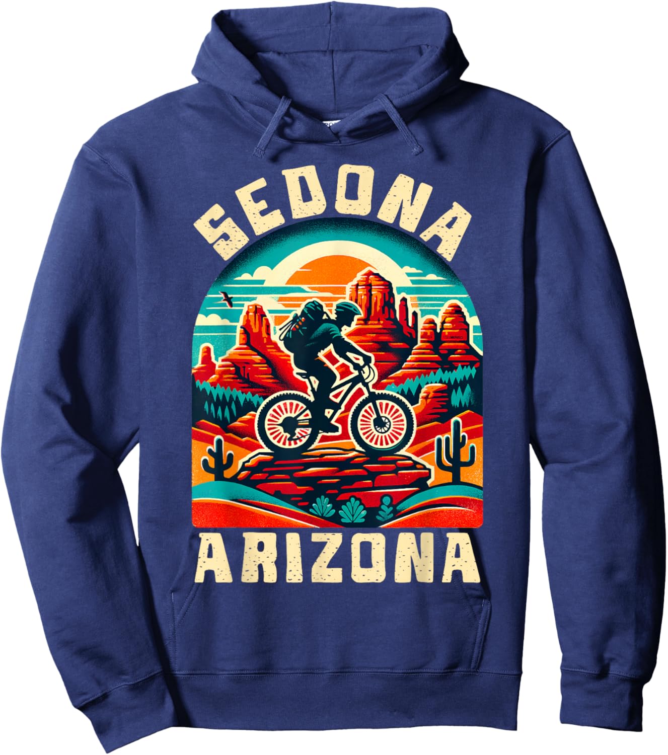 Sedona Arizona Biking MTB Mountain Bike Hoodie - Hoodie | Navy