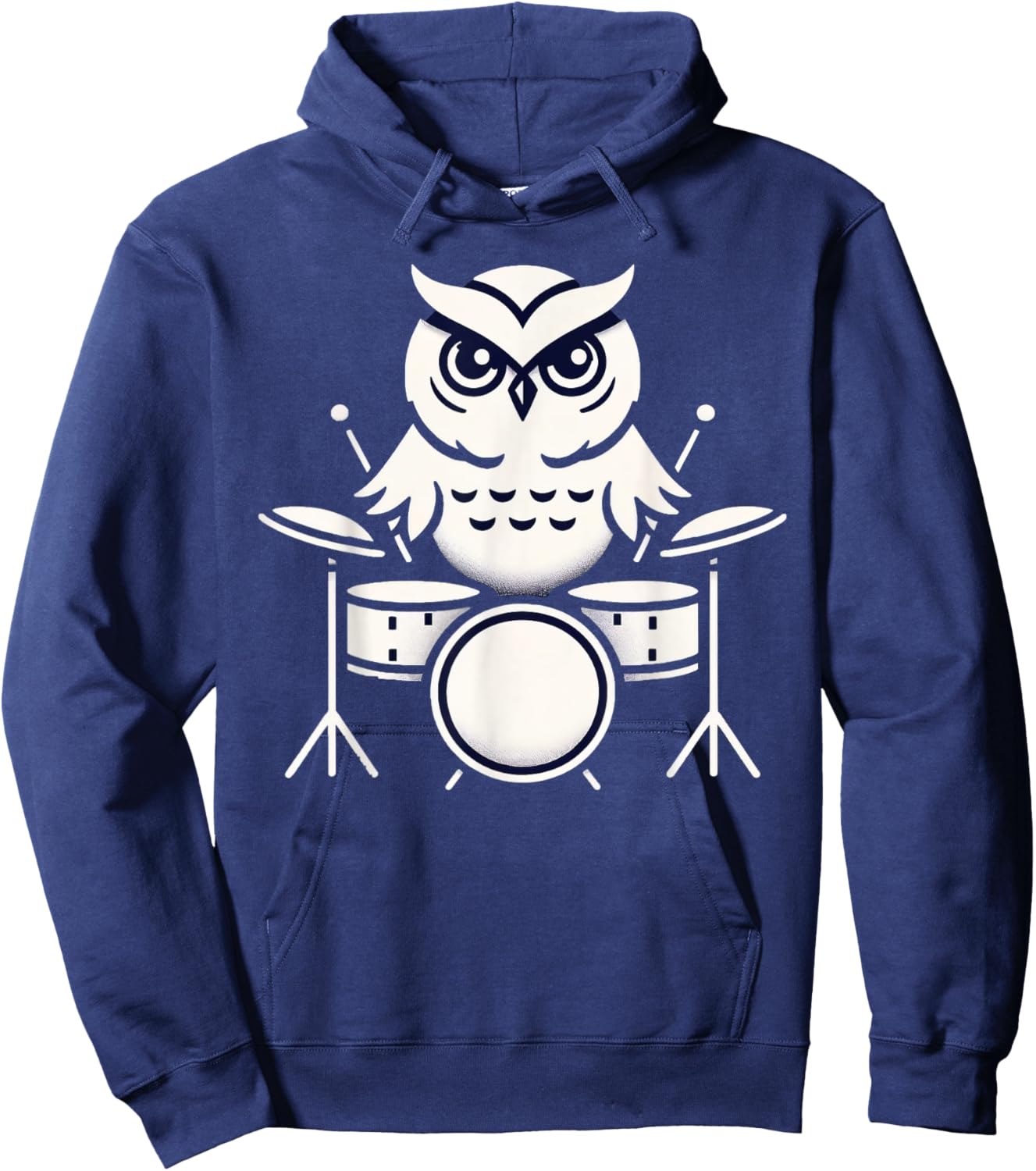 Cute Owl Playing Drums Owls Drummer Music Hoodie - Hoodie | Navy
