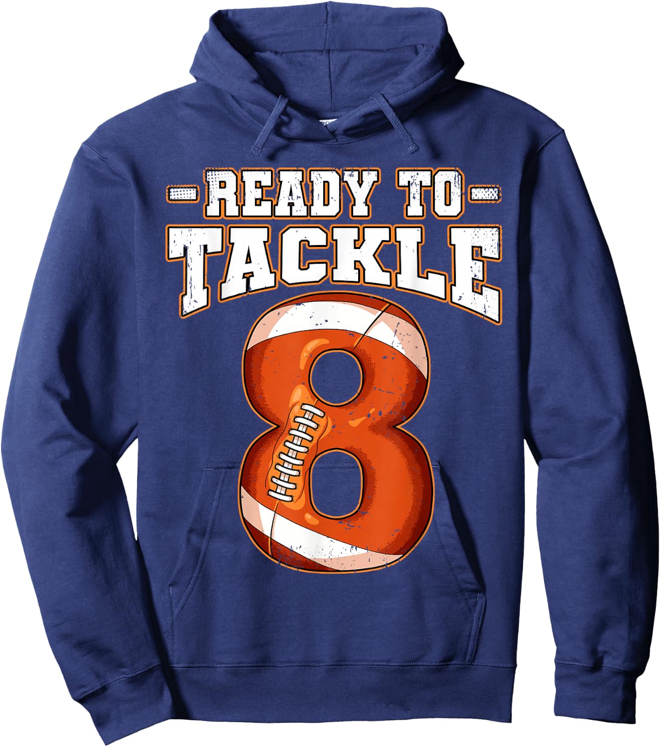 8th Birthday Football Hoodie - Hoodie | Navy