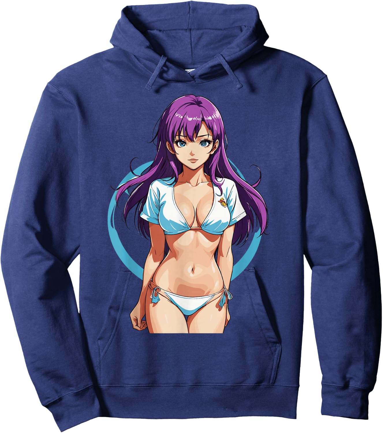Sexy Waifu Sport Beach Anime Girl Japanese Hoodie - Hoodie | Navy