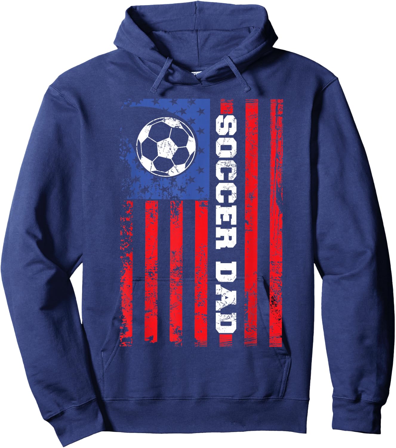 Soccer Dad USA Flag All American Fathers Hoodie - Hoodie | Navy