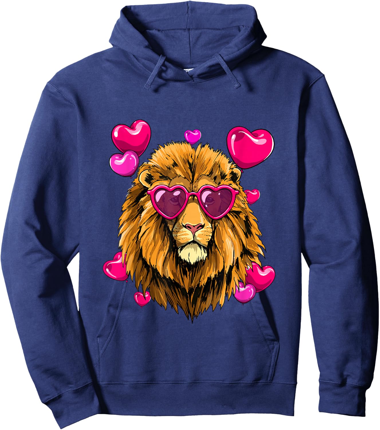 Valentines Day Lion Funny Lion Lover Hoodie - Hoodie | Navy