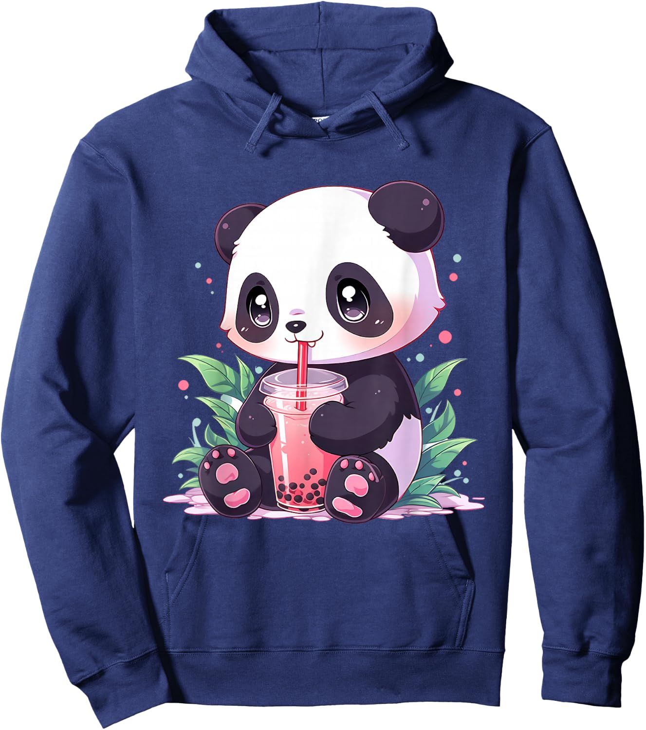 Kawaii Panda Drinking Bubble Tea Boba Lover Hoodie - Hoodie | Navy
