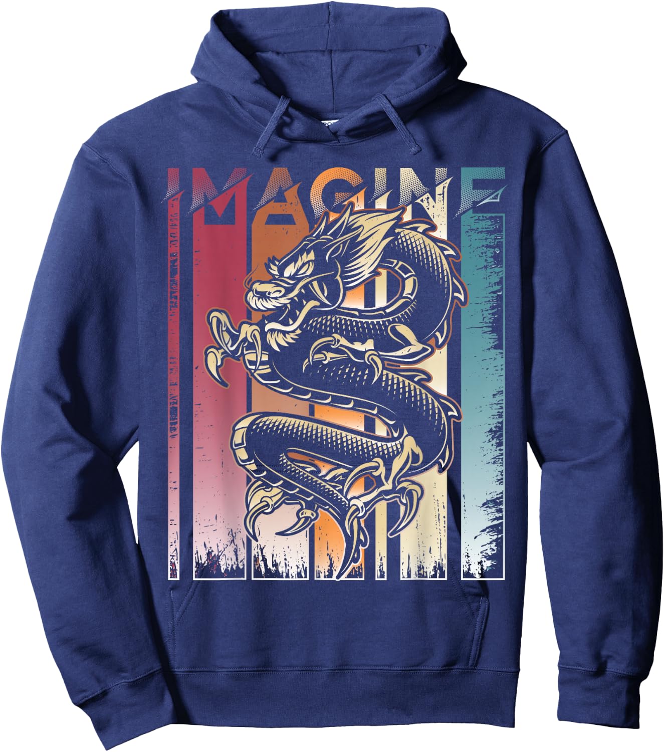 Imagine Dragon A Vintage Retro Cool Art Hoodie - Hoodie | Navy