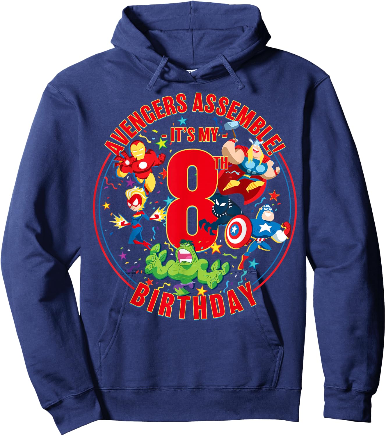 Marvel Avengers Assemble It's My 8th Birthday Hoodie - Hoodie | Navy