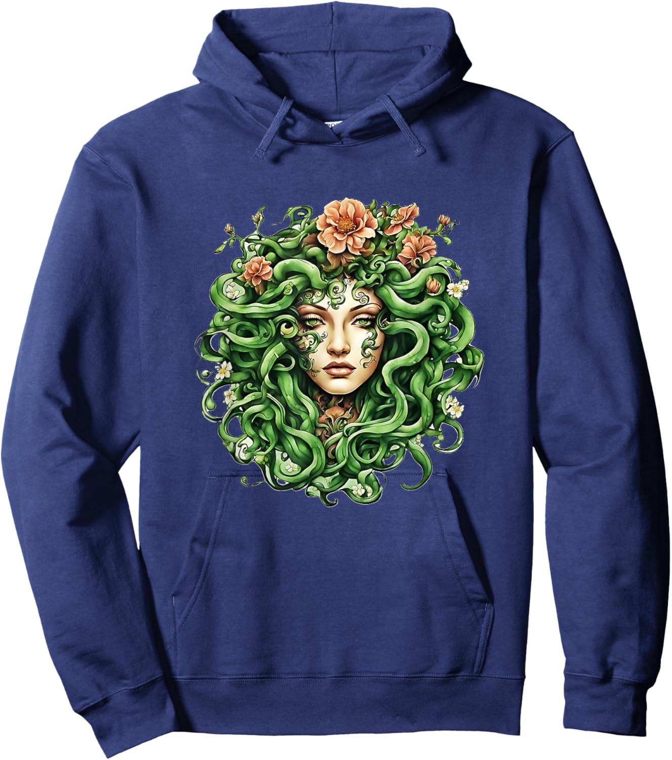 Head of Medusa with flowers Gift Men Women Hoodie - Hoodie | Navy